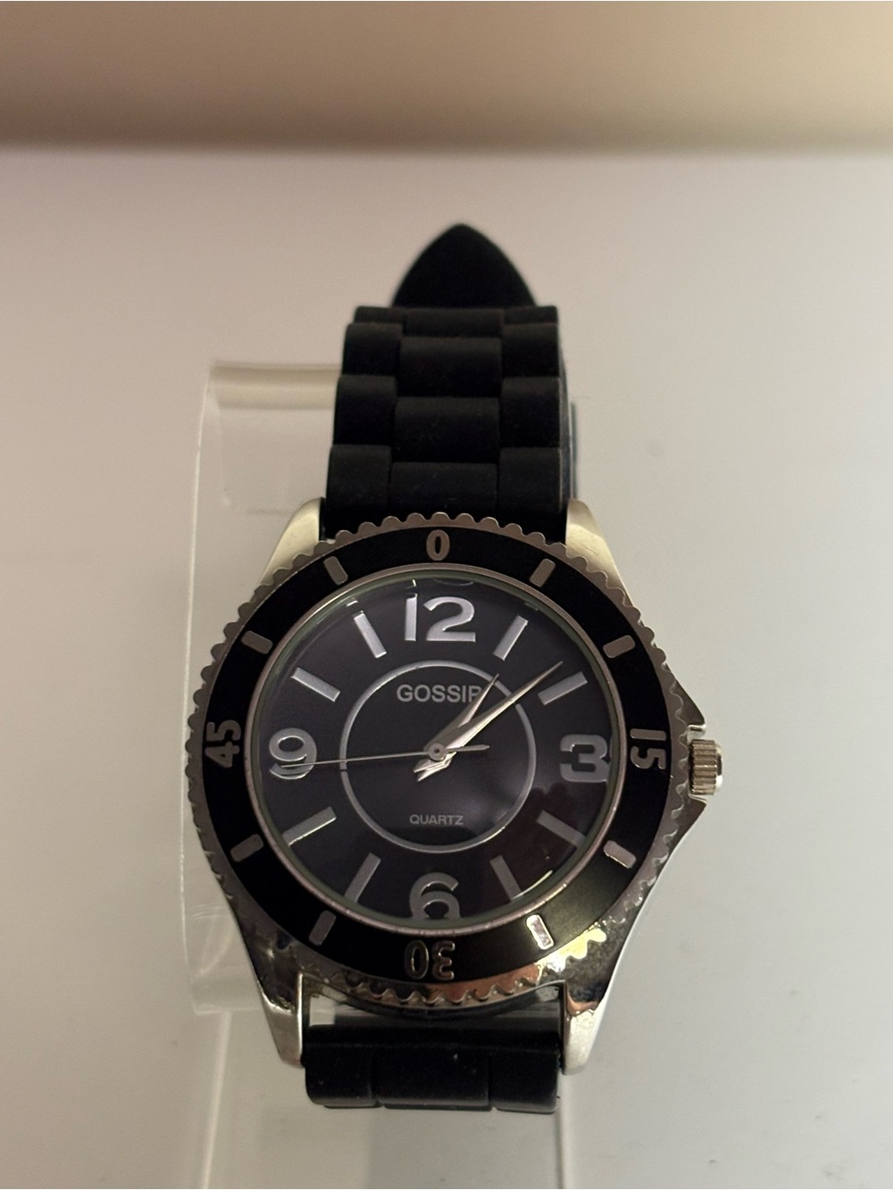 Gossip Black and Silver Sport Watch